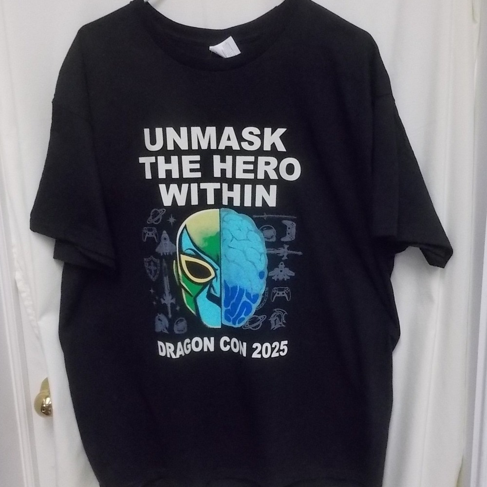Dragon Con 2025 NAMI Georgia Mental Health Awareness Black T-Shirt Mens XL Hanes